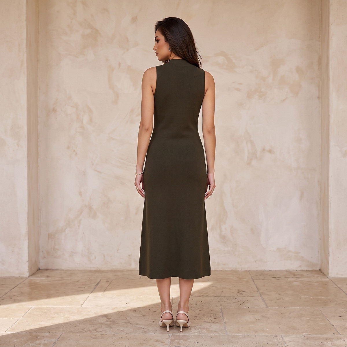 Splash Smart Midi Dress with High Neck-women-clothing-dresses-image-3