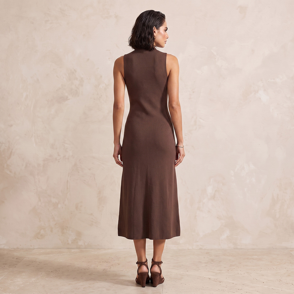 Splash Smart Midi Dress with High Neck-women-clothing-dresses-image-3