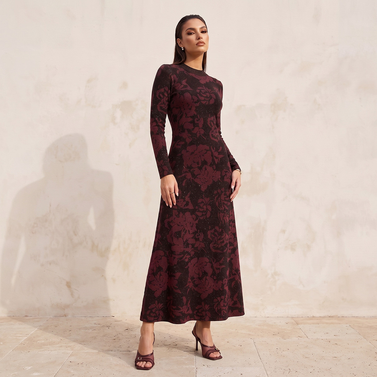 Splash Smart Maxi Length A-line Dress with Floral Print-women-clothing-dresses-image-1