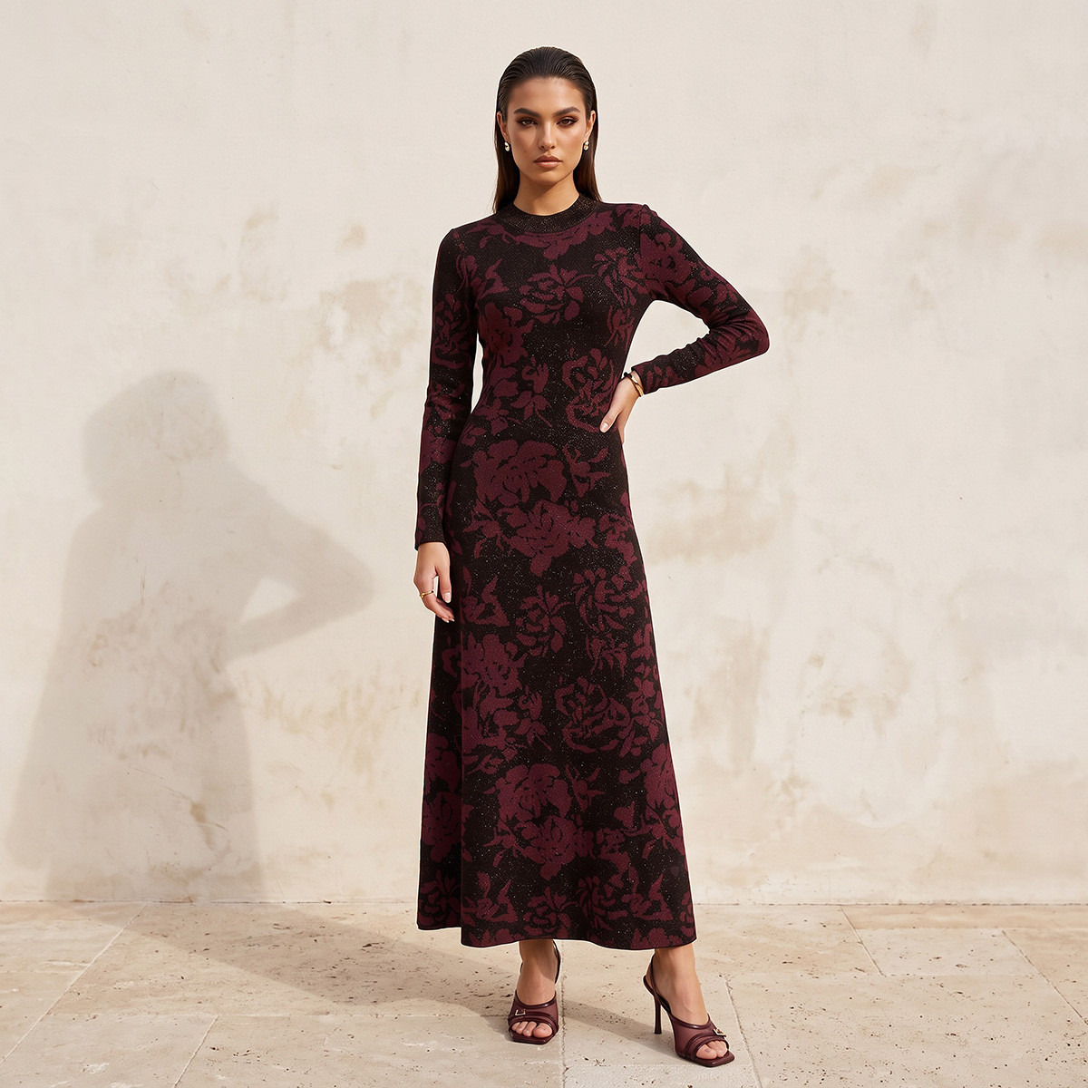 Splash Smart Maxi Length A-line Dress with Floral Print-women-clothing-dresses-image-2