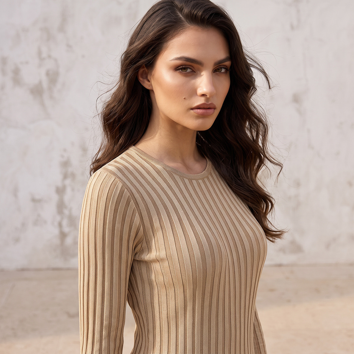 Splash Smart Striped Midi Dress with Pleated Detail-women-clothing-dresses-image-3