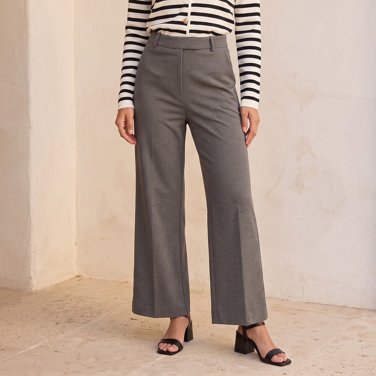 Splash Smart Straight Fit Trousers-women-clothing-trousers-image-1