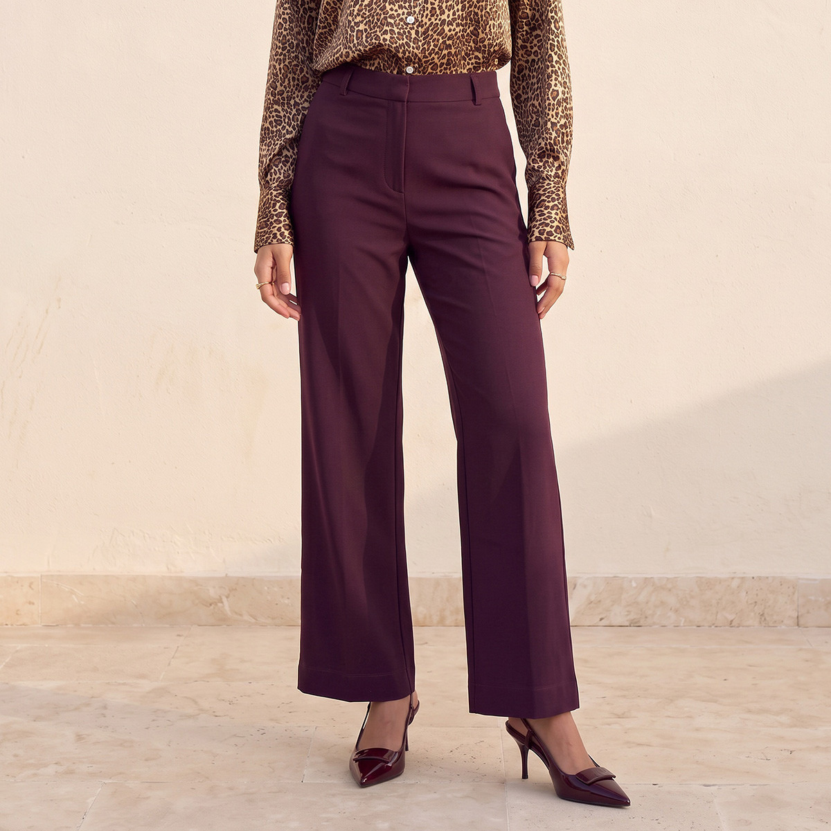 بنطلون بقصة مستقيمة من سبلاش سمارت-women-clothing-trousers-image-1
