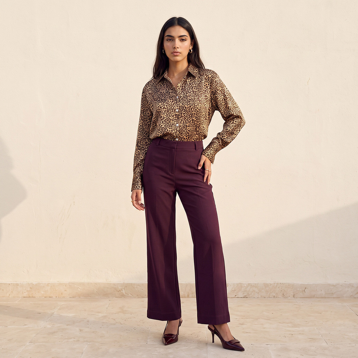 بنطلون بقصة مستقيمة من سبلاش سمارت-women-clothing-trousers-image-2