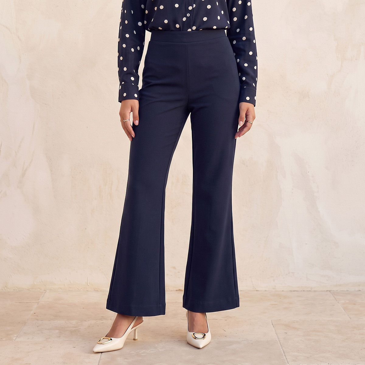 بنطلون بقصة بوت كت من سبلاش سمارت-women-clothing-trousers-image-1