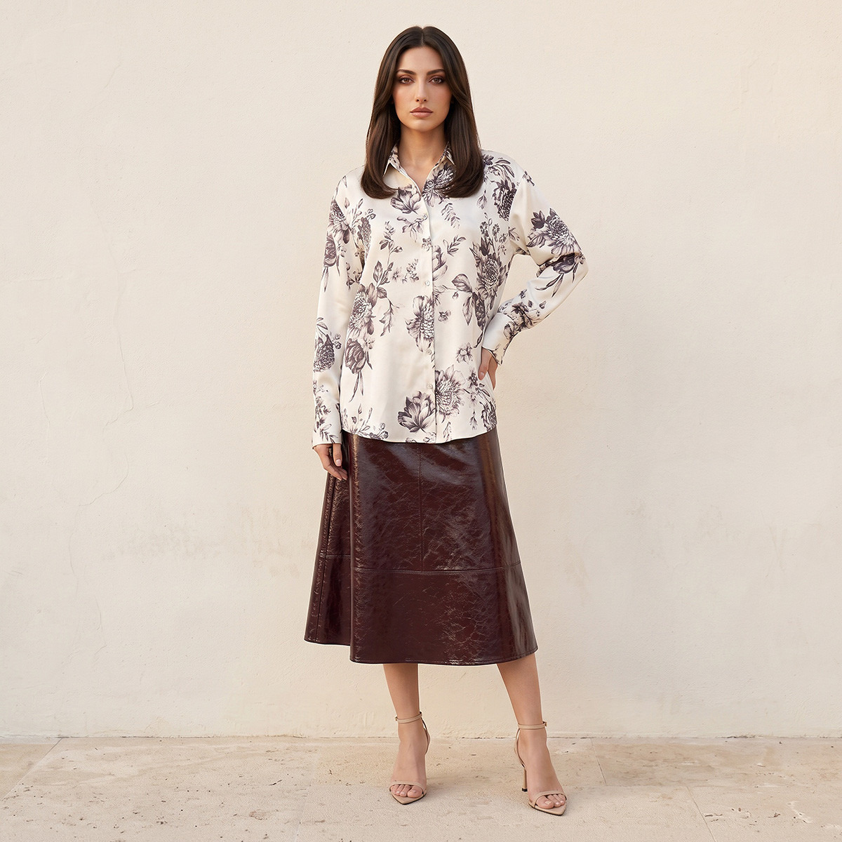 قميص ساتان بطبعات زهرية من سبلاش سمارت-women-clothing-shirtsandblouses-shirts-image-3