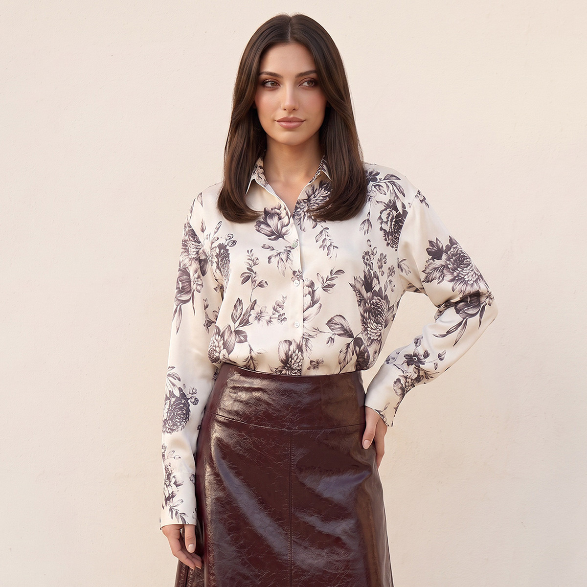 قميص ساتان بطبعات زهرية من سبلاش سمارت-women-clothing-shirtsandblouses-shirts-image-6