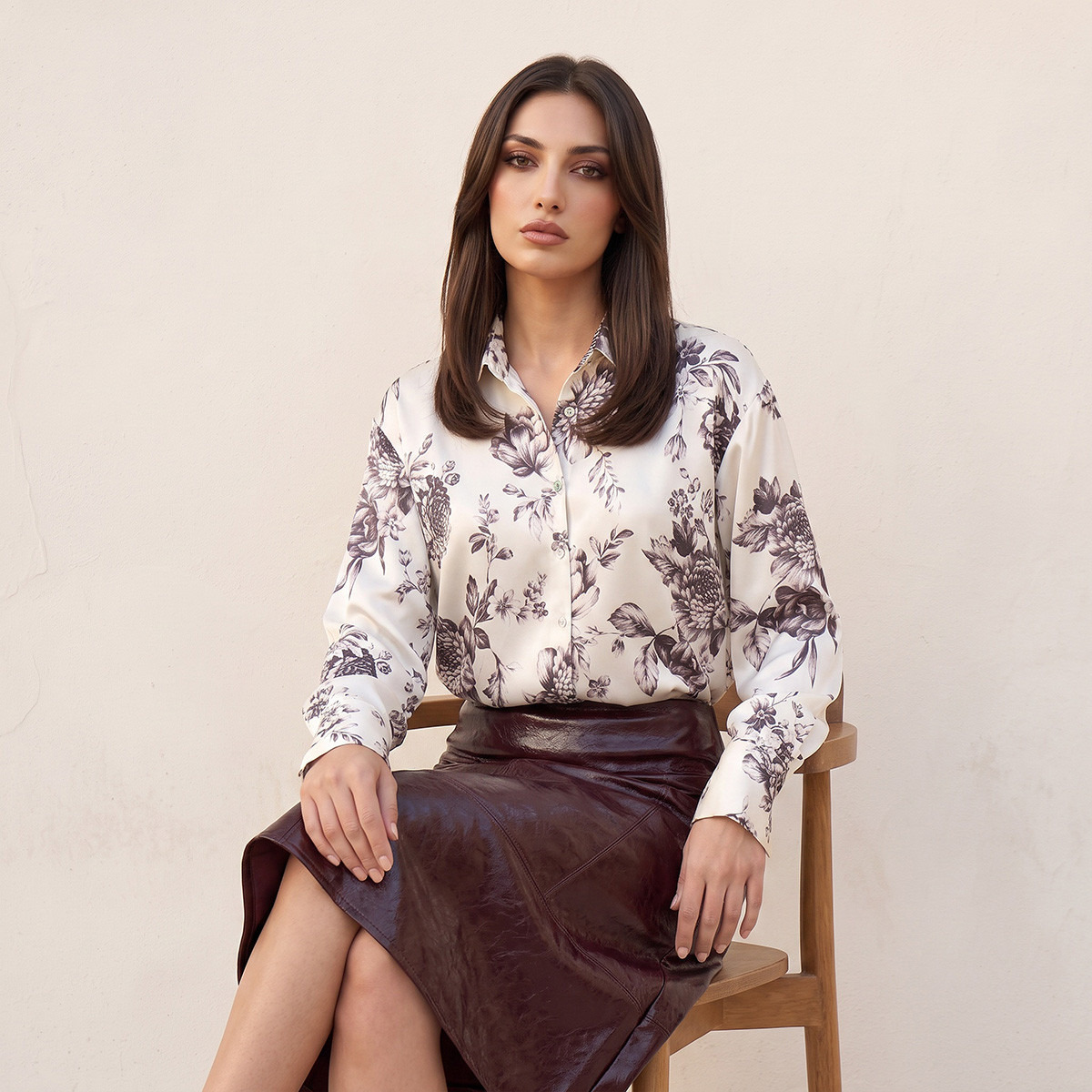 قميص ساتان بطبعات زهرية من سبلاش سمارت-women-clothing-shirtsandblouses-shirts-image-7