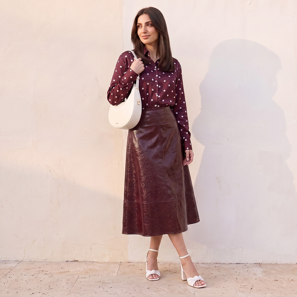 قميص ساتان بطبعات منقطة من سبلاش سمارت-women-clothing-shirtsandblouses-shirts-image-3