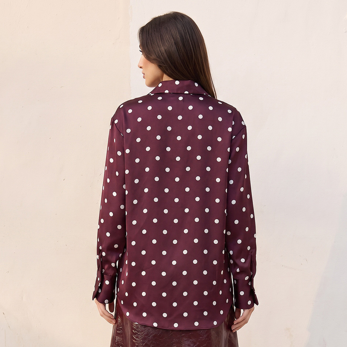 قميص ساتان بطبعات منقطة من سبلاش سمارت-women-clothing-shirtsandblouses-shirts-image-4