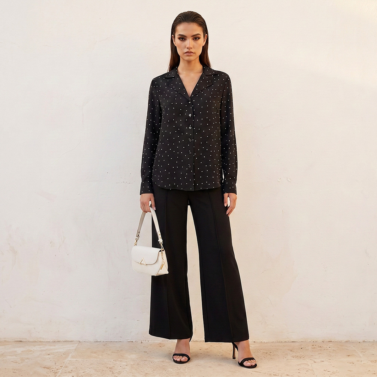 Splash Smart Shirt with Polka Dot Print-women-clothing-shirtsandblouses-shirts-image-2