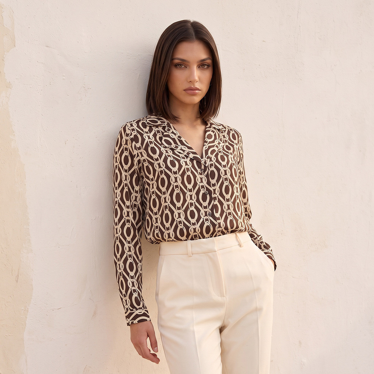 Splash Smart Shirt with Notch Collar-women-clothing-shirtsandblouses-shirts-image-1