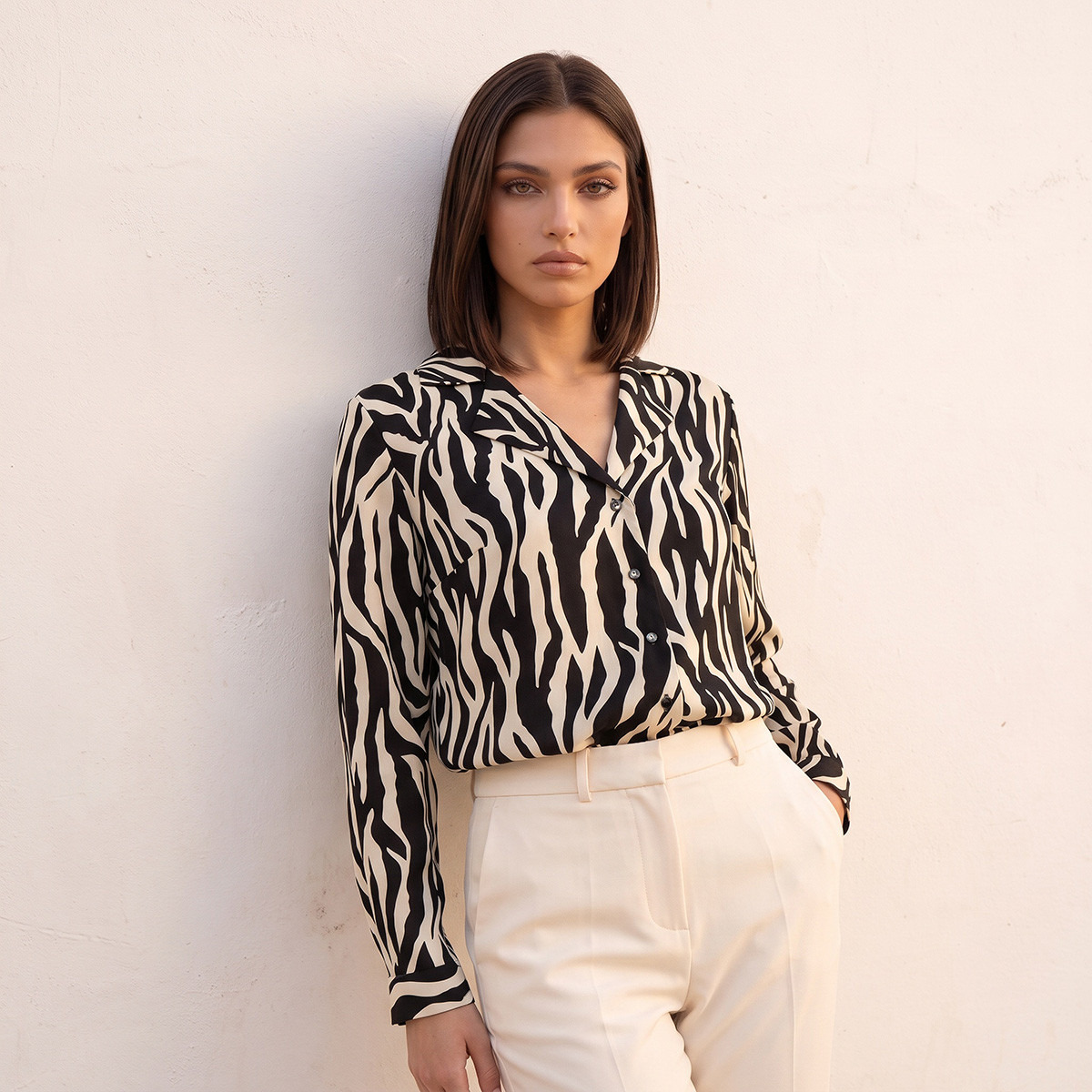 Splash Smart Shirt with Notch Collar-women-clothing-shirtsandblouses-shirts-image-1