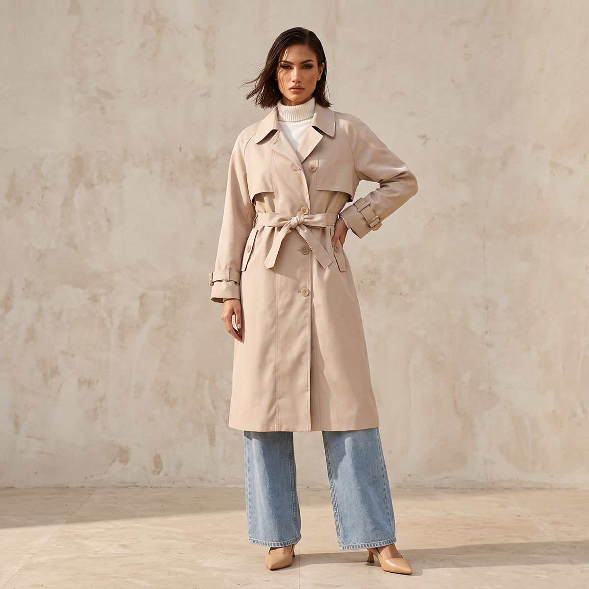 معطف ترنش طويل من سبلاش سمارت-women-winterwear-coatsandjackets-coats-image-6