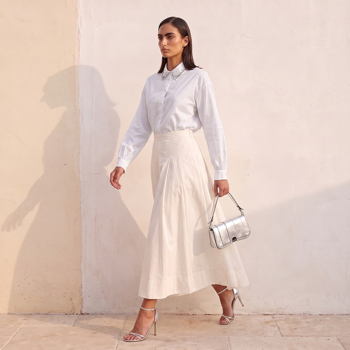 Splash Smart Relaxed Fit Shirt with Embellished Collar-women-clothing-shirtsandblouses-shirts-image-2