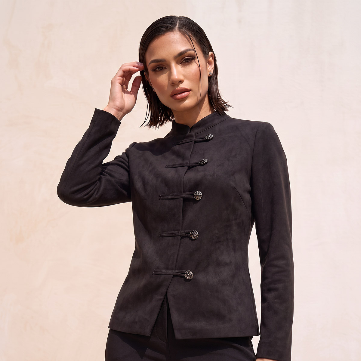 جاكيت بقصة عادية وأزرار مزينة من سبلاش سمارت-women-winterwear-coatsandjackets-jackets-image-1