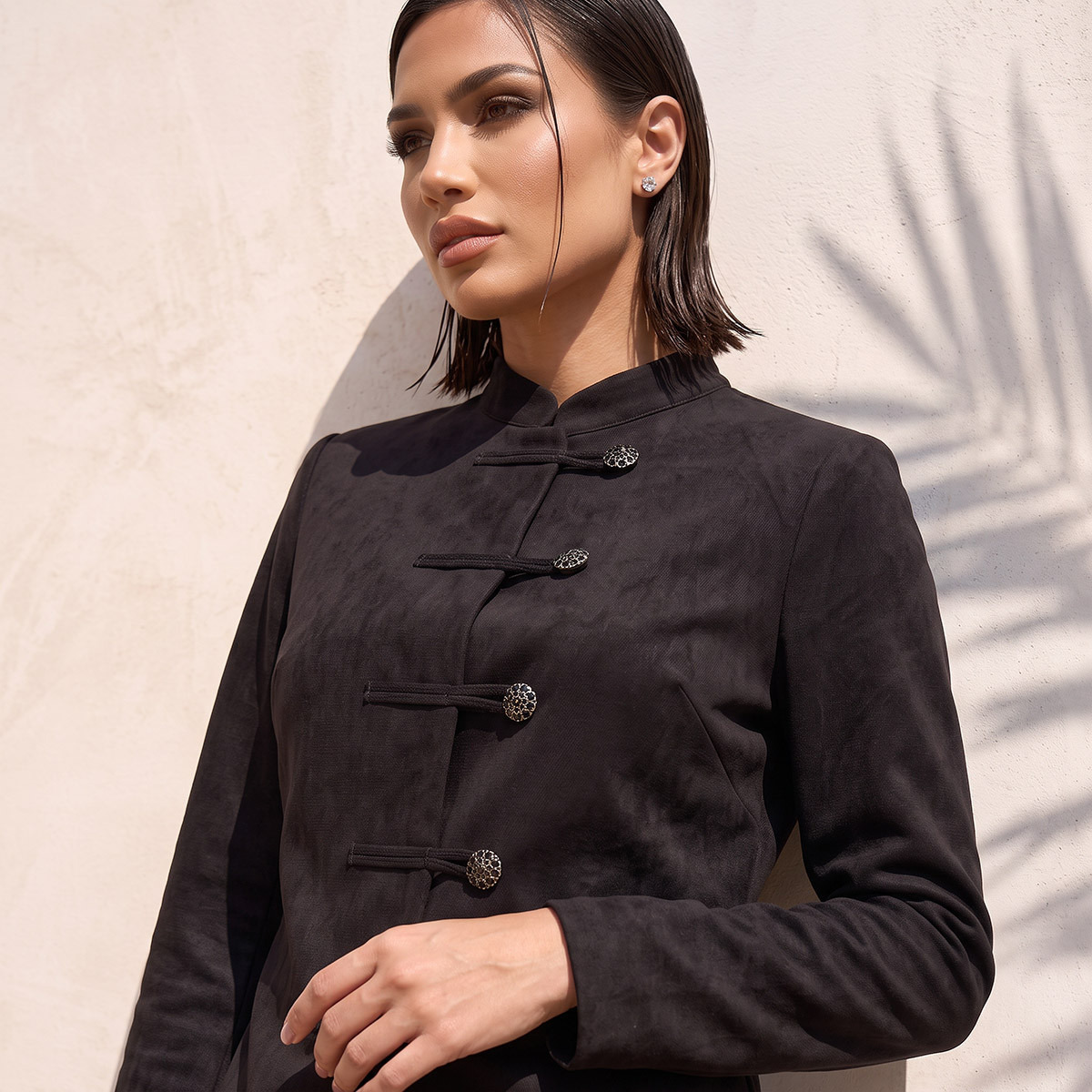 جاكيت بقصة عادية وأزرار مزينة من سبلاش سمارت-women-winterwear-coatsandjackets-jackets-image-4