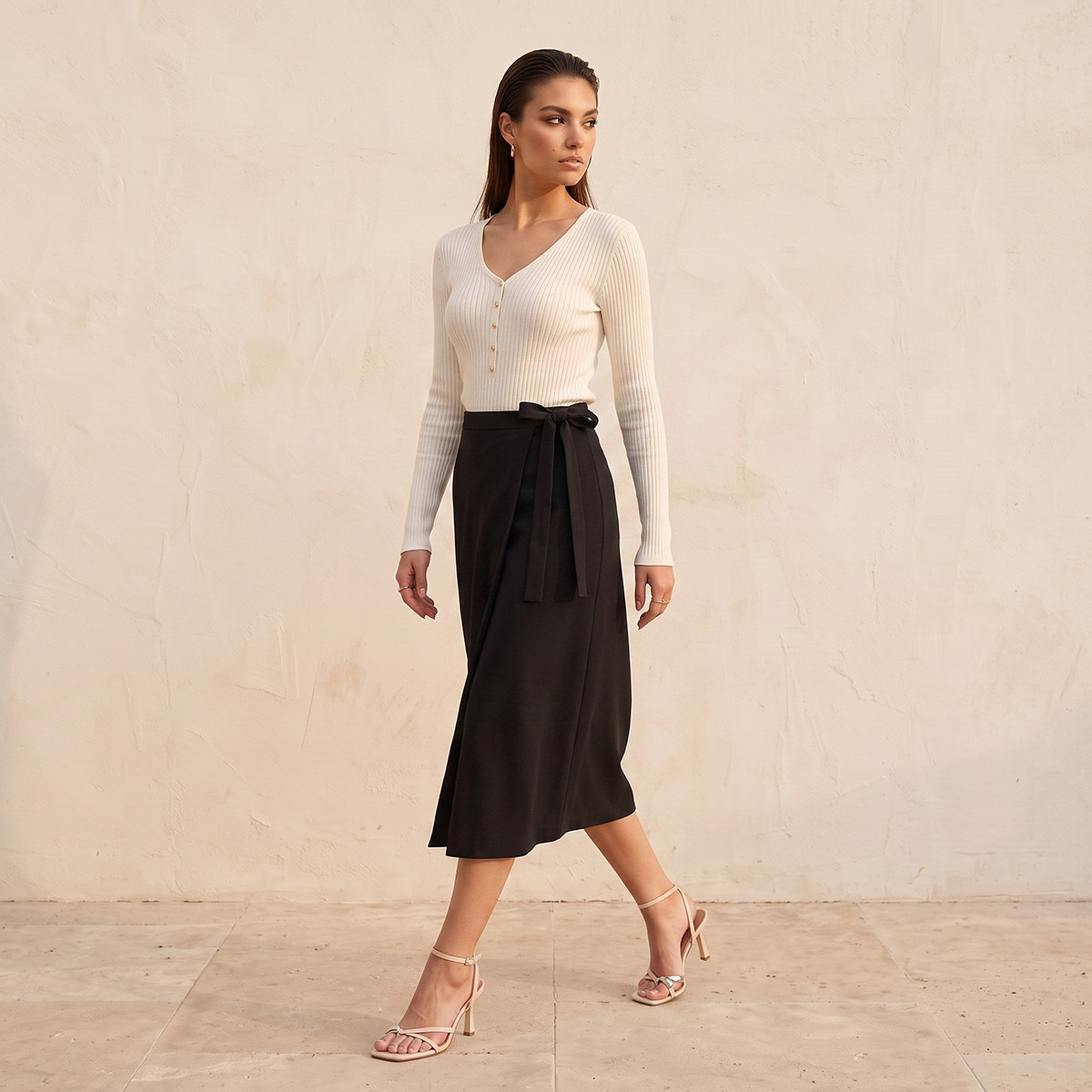Splash Smart Midi Wrap Skirt with Tie-Ups-women-clothing-skirts-image-2