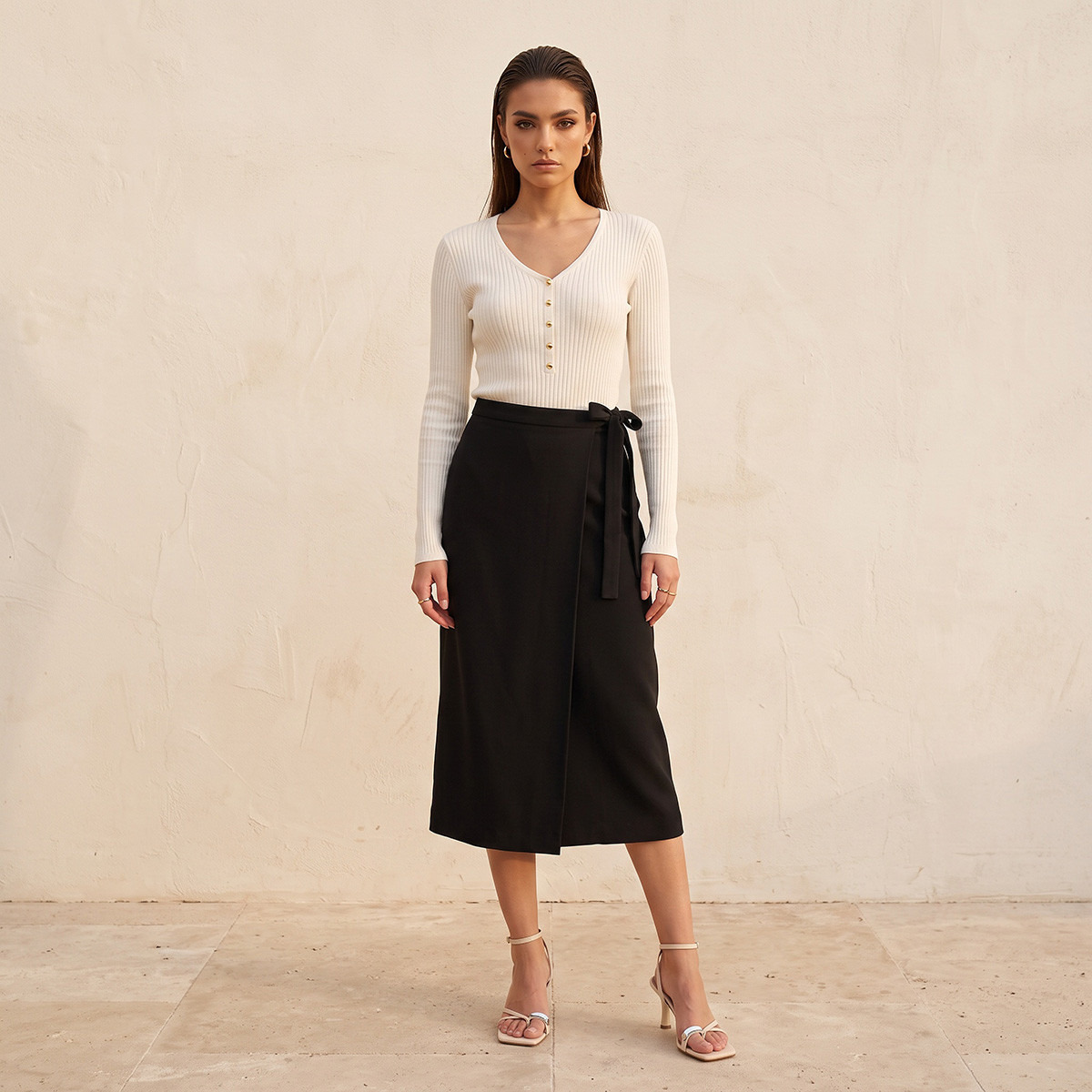 Splash Smart Midi Wrap Skirt with Tie-Ups-women-clothing-skirts-image-4
