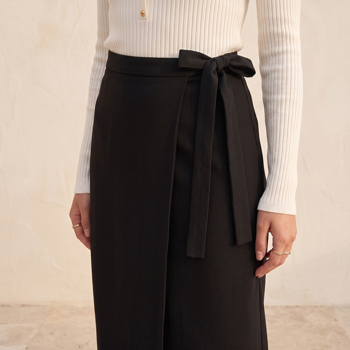 Splash Smart Midi Wrap Skirt with Tie-Ups-women-clothing-skirts-image-5