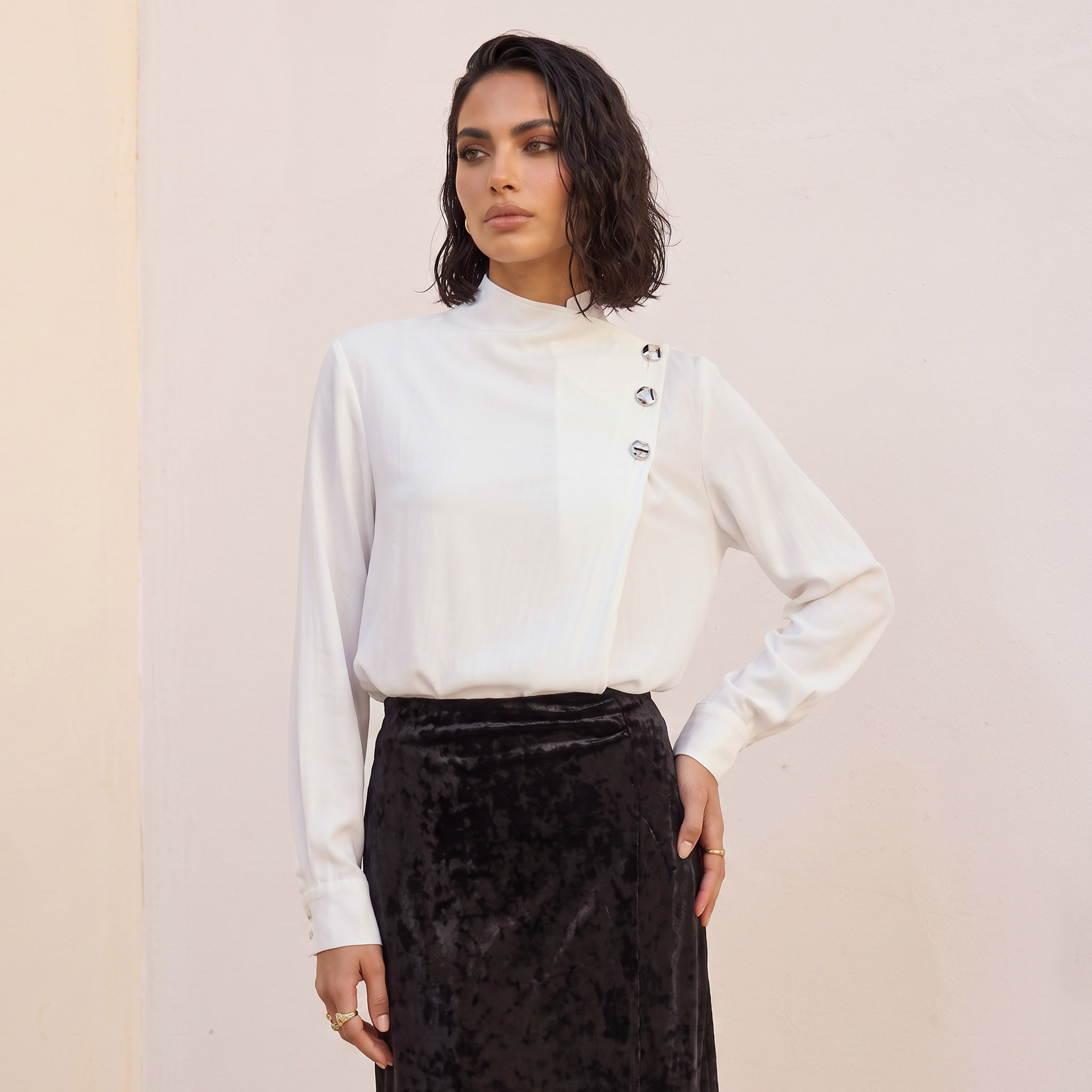 Splash Smart High Neck Top with Asymmetric Front-women-clothing-shirtsandblouses-blouses-image-2