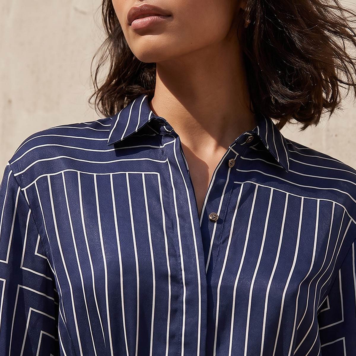 Splash Smart Maxi Satin Shirt Dress with Stripes-women-clothing-dresses-image-5