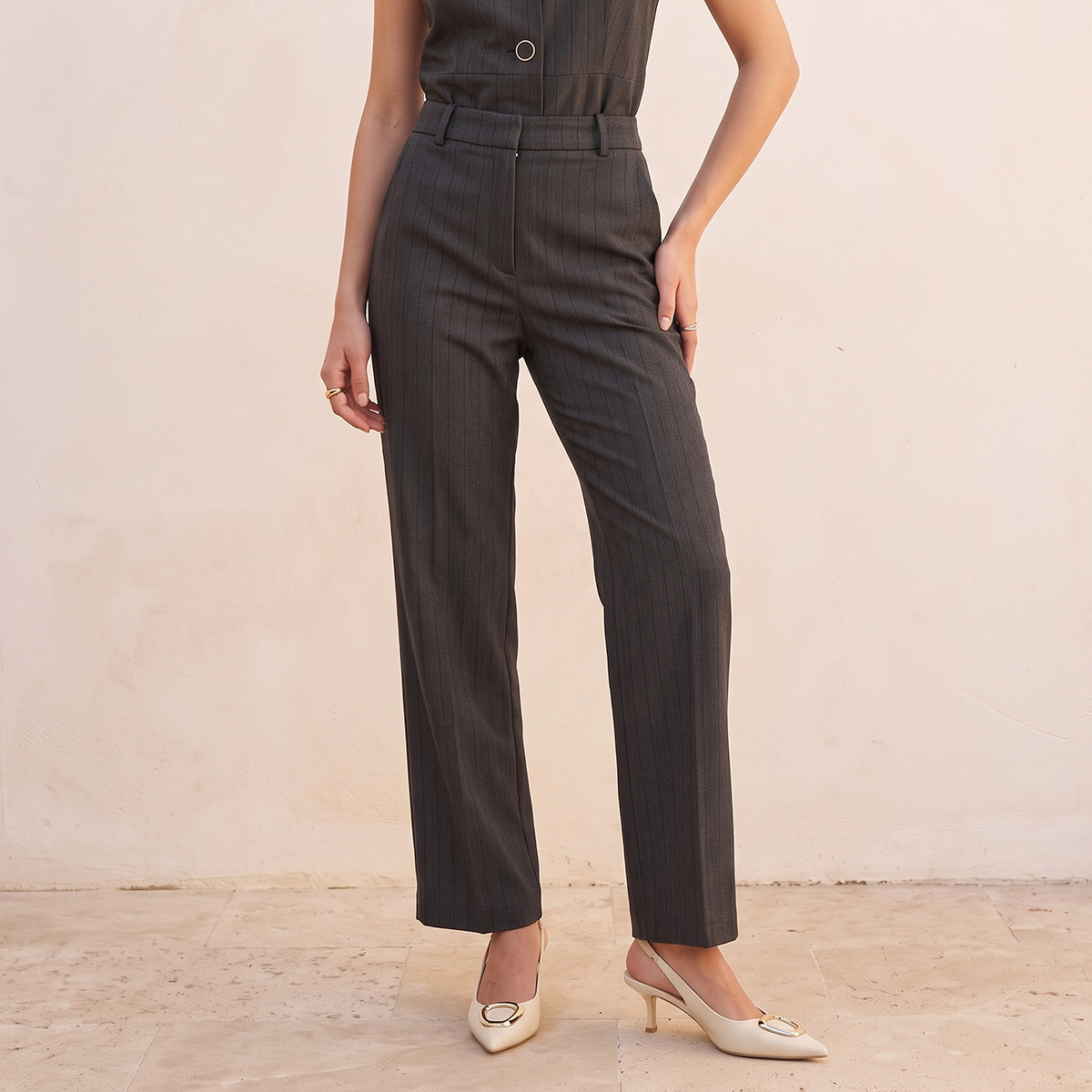 Splash Smart Straight Fit Trousers-women-clothing-trousers-image-1