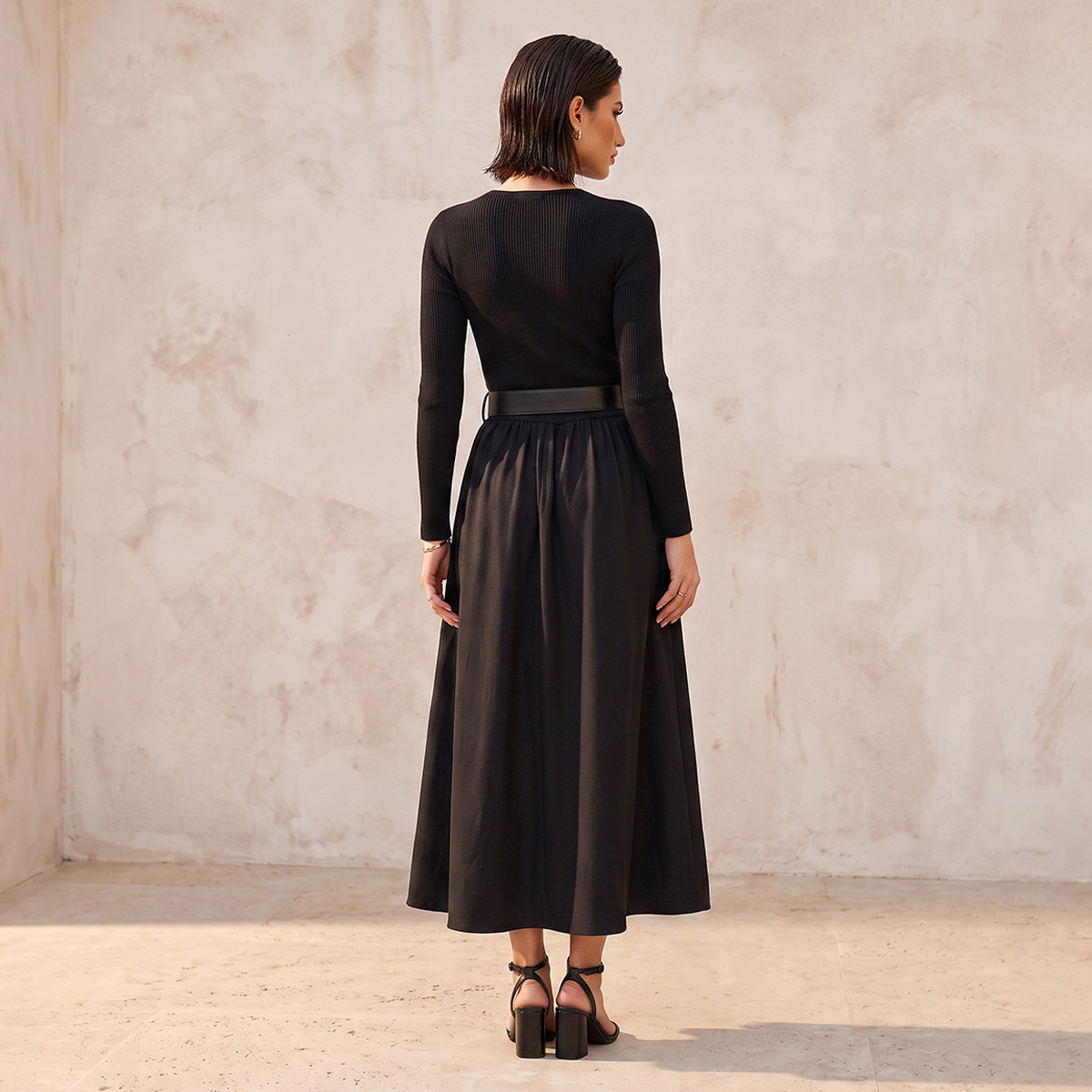 فستان ماكسي إيه لاين بتفاصيل حزام من سبلاش سمارت-women-clothing-dresses-image-3
