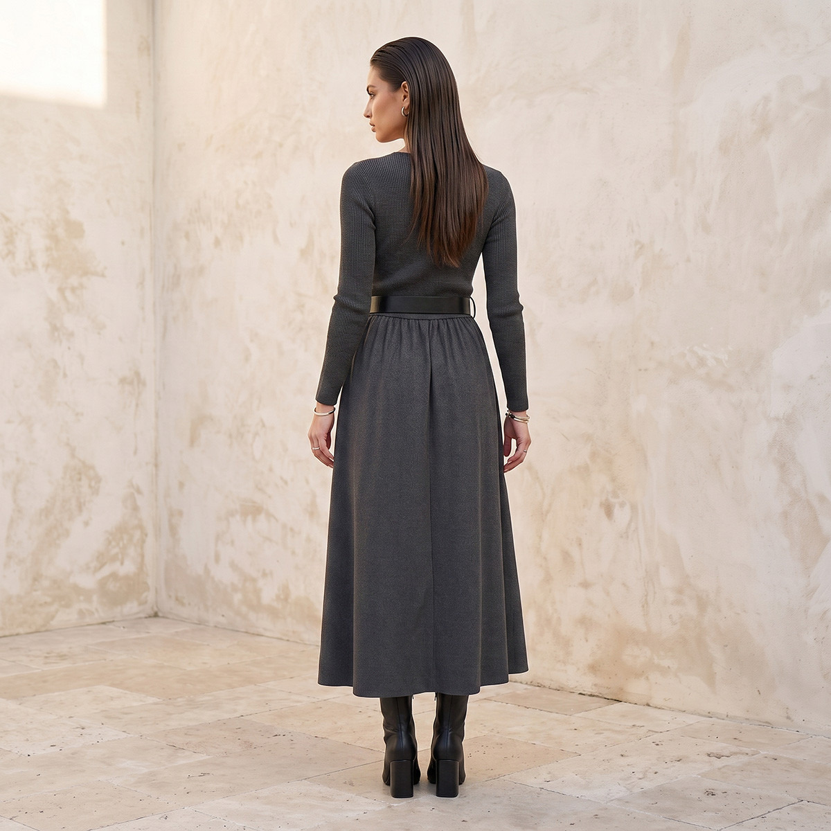 فستان ماكسي إيه لاين بتفاصيل حزام من سبلاش سمارت-women-clothing-dresses-image-3