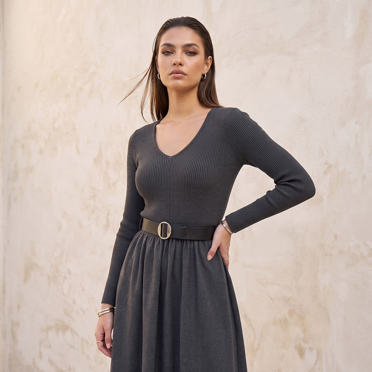 فستان ماكسي إيه لاين بتفاصيل حزام من سبلاش سمارت-women-clothing-dresses-image-5