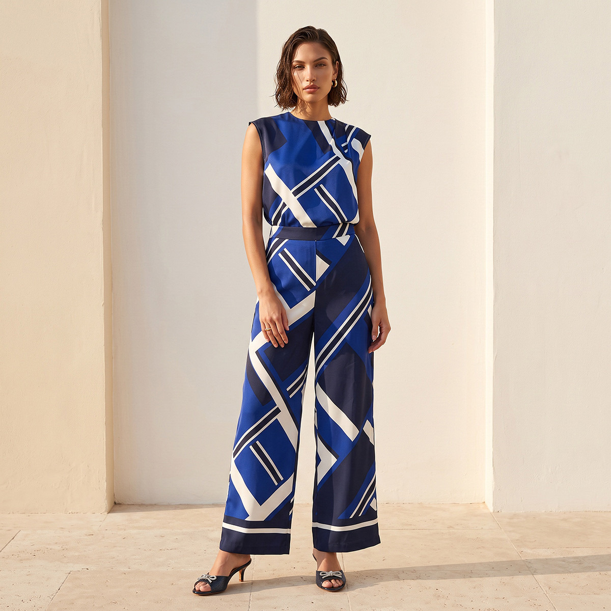 Splash Smart Abstract Print Wide Leg Trousers-women-clothing-trousers-image-2
