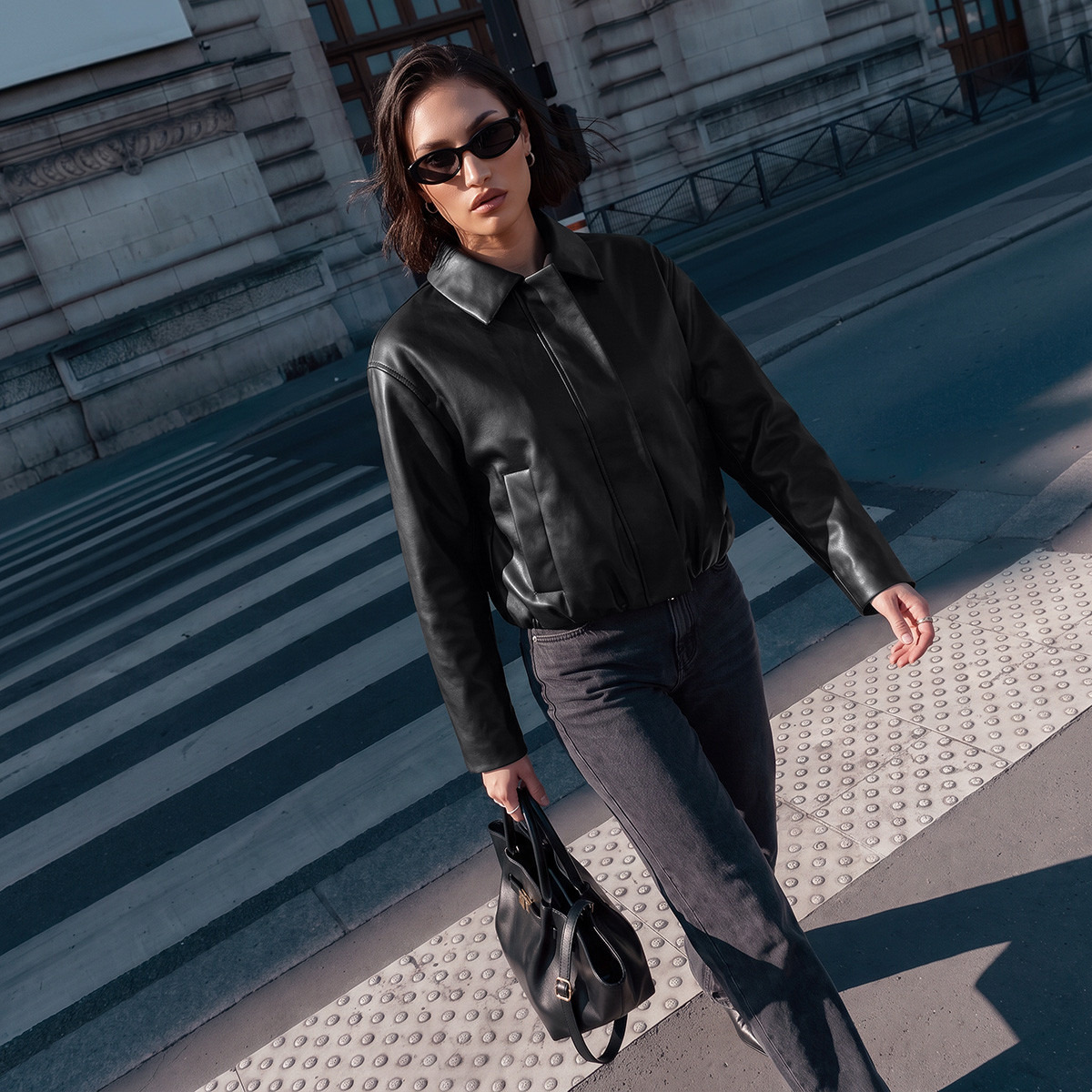 جاكيت بومبر بقصة عادية وجيوب من سمارت من سبلاش-women-winterwear-coatsandjackets-jackets-image-1