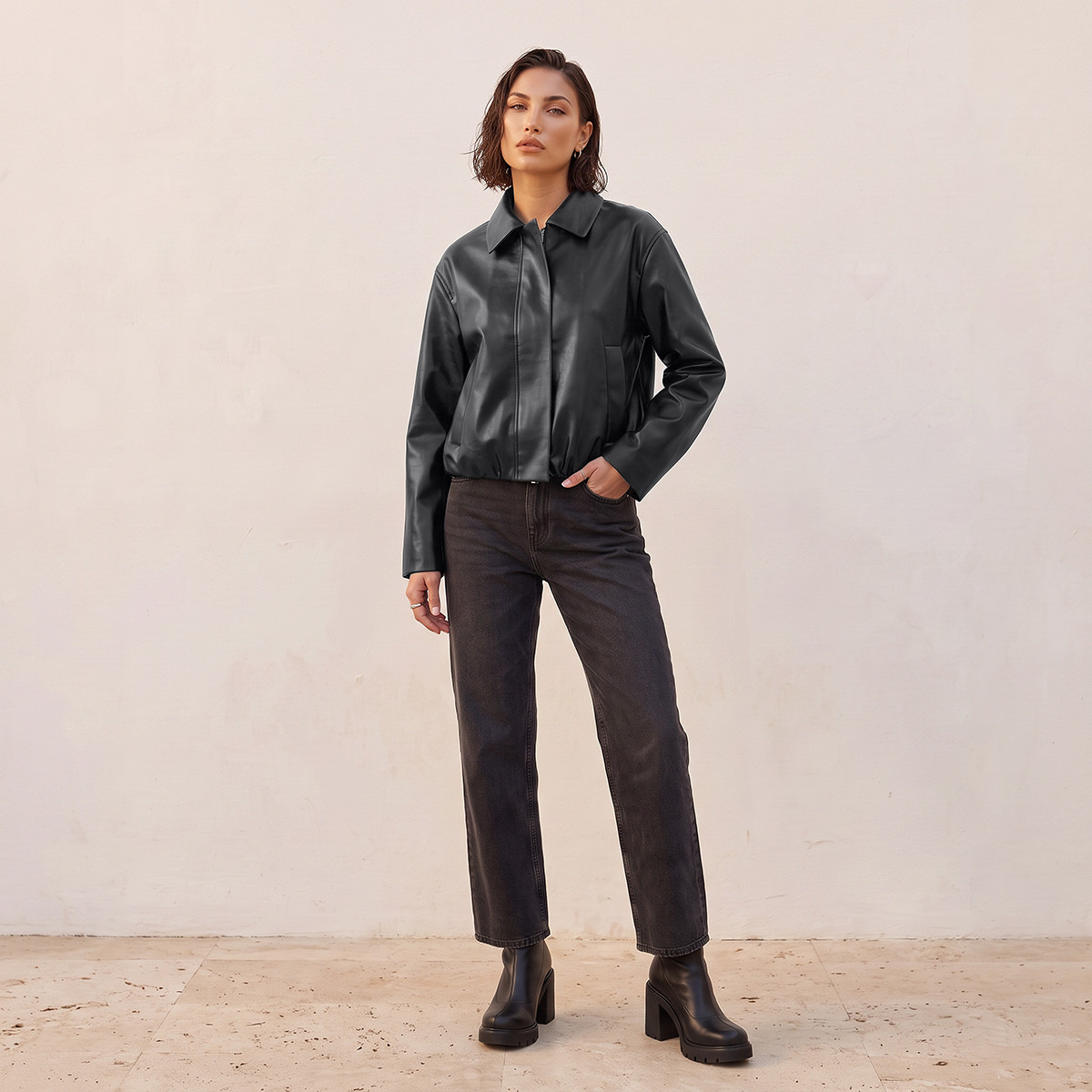 جاكيت بومبر بقصة عادية وجيوب من سمارت من سبلاش-women-winterwear-coatsandjackets-jackets-image-2