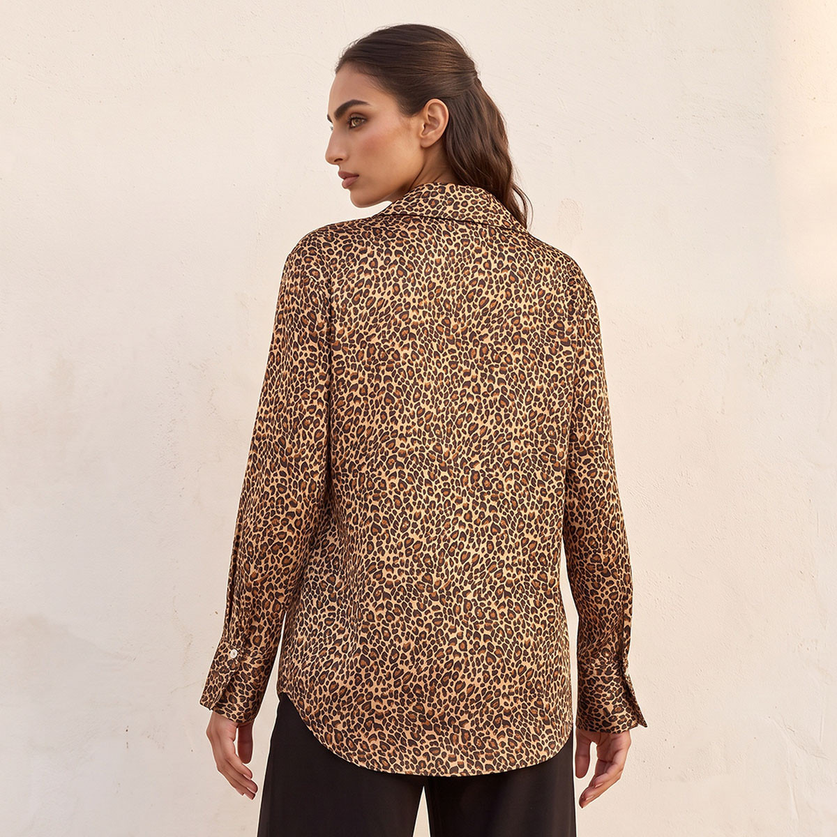 Splash Smart Relaxed Fit Satin Shirt with Animal Print-women-clothing-shirtsandblouses-shirts-image-4