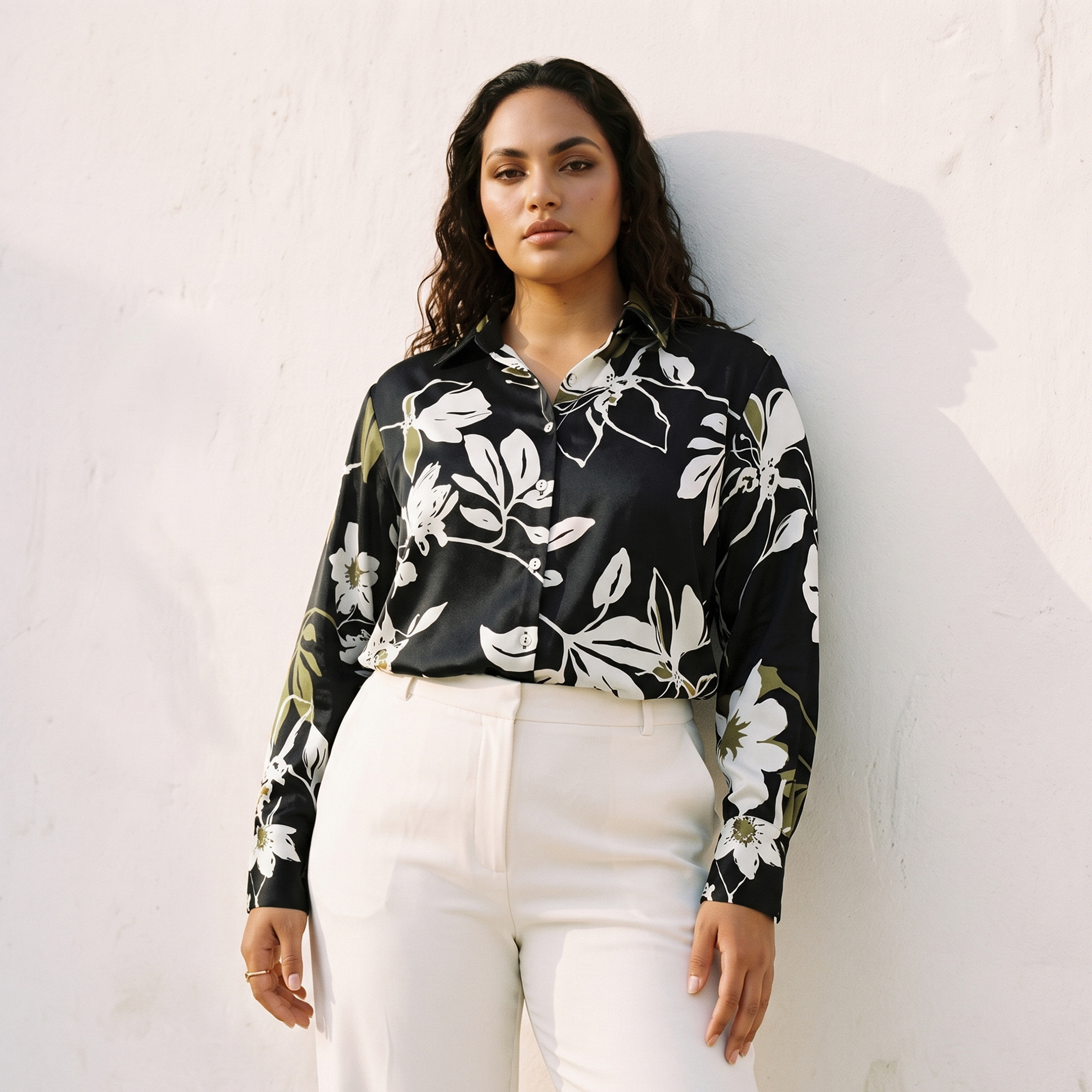 Splash Smart Relaxed Fit Satin Shirt with Floral Print-women-clothing-shirtsandblouses-shirts-image-2