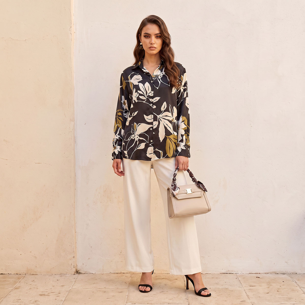 Splash Smart Relaxed Fit Satin Shirt with Floral Print-women-clothing-shirtsandblouses-shirts-image-3