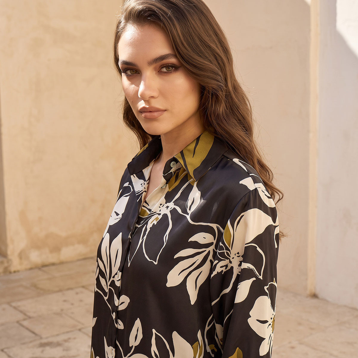 Splash Smart Relaxed Fit Satin Shirt with Floral Print-women-clothing-shirtsandblouses-shirts-image-5