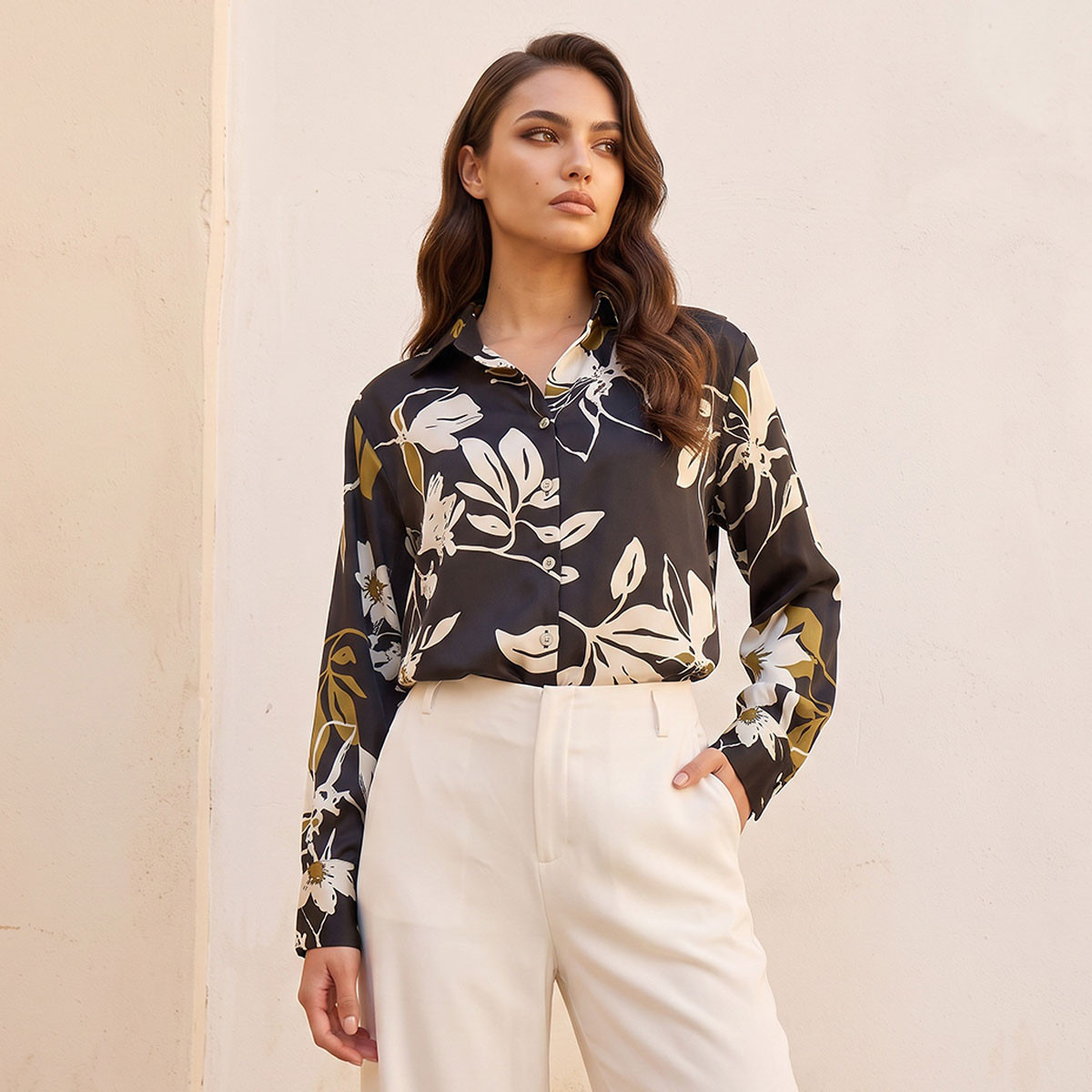 Splash Smart Relaxed Fit Satin Shirt with Floral Print-women-clothing-shirtsandblouses-shirts-image-6