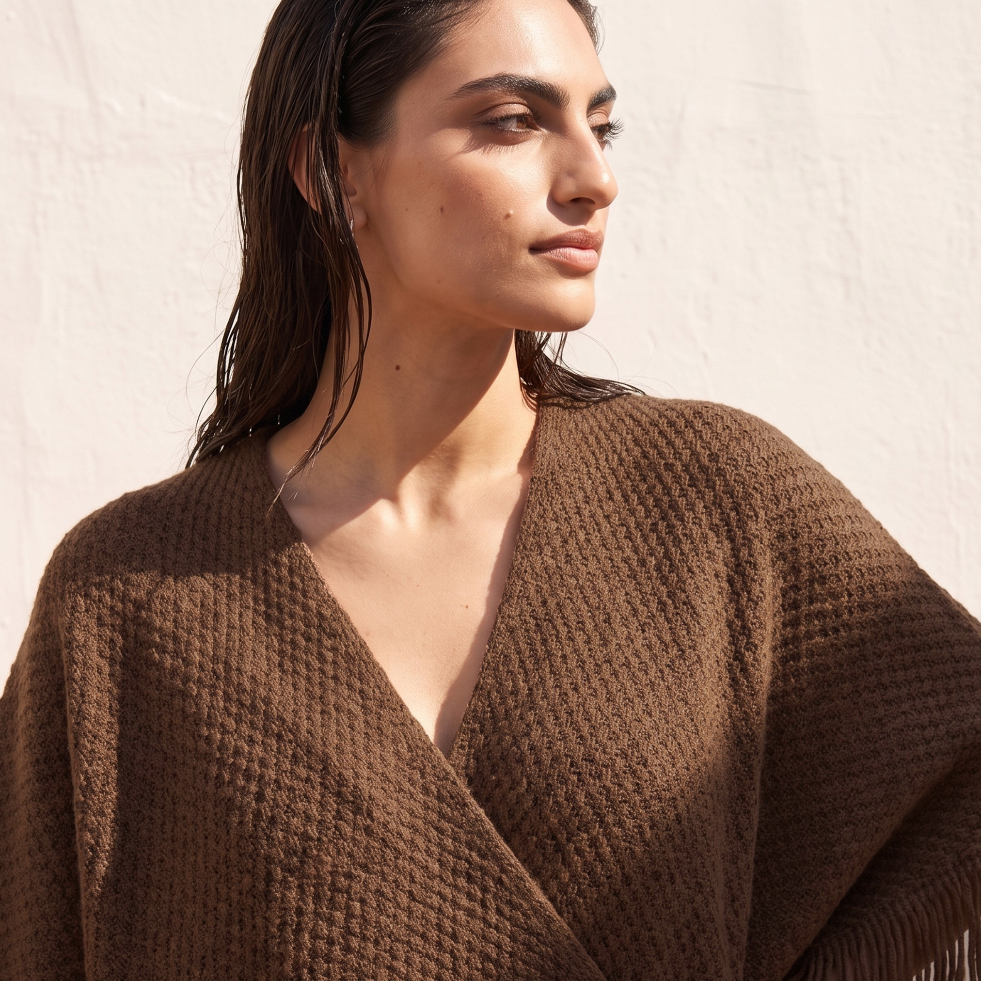 Splash Smart Textured V-neck Poncho-women-winterwear-cardigansandjumpers-cardigans-image-6
