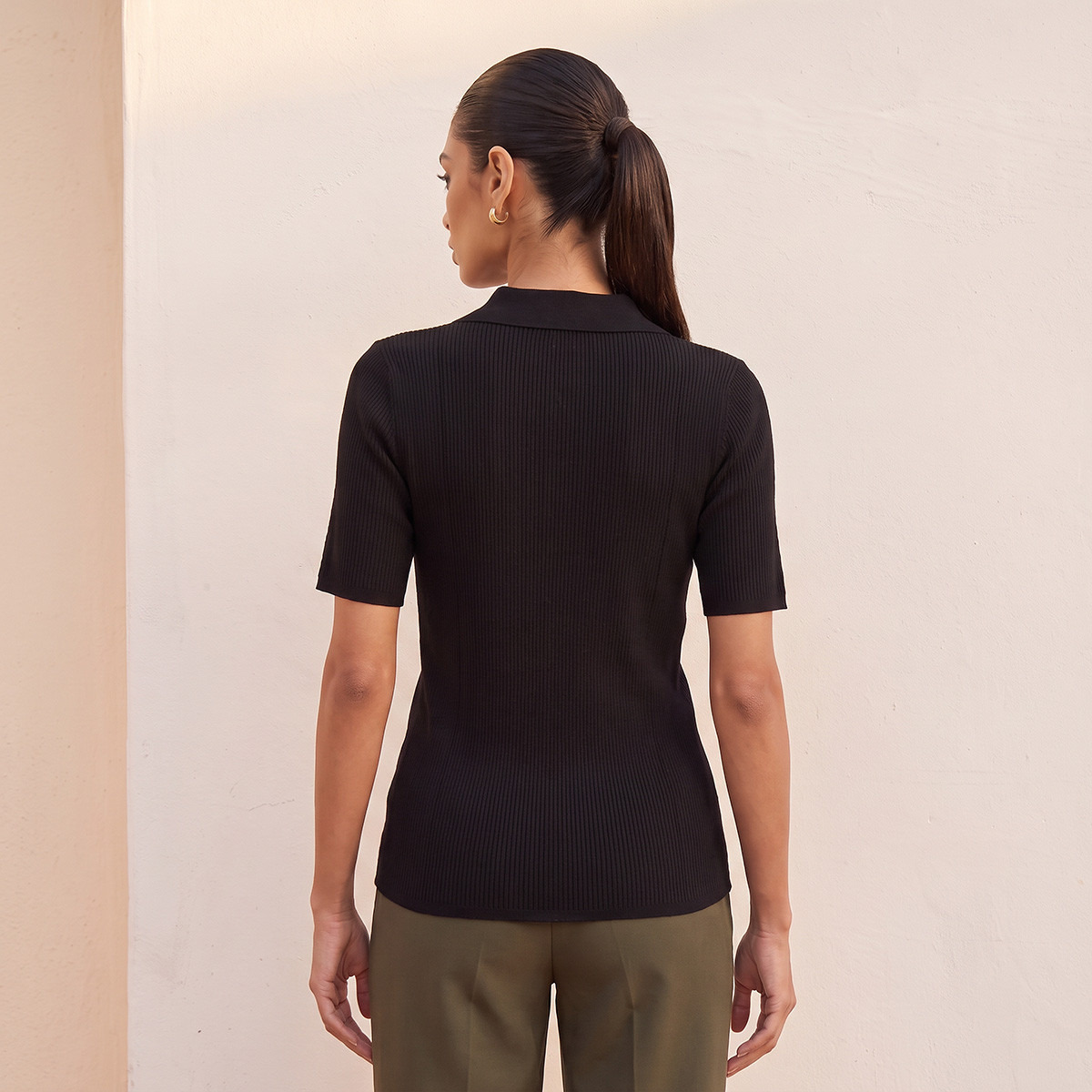 Splash Smart Ribbed Polo T-shirt-women-clothing-tshirts-image-4