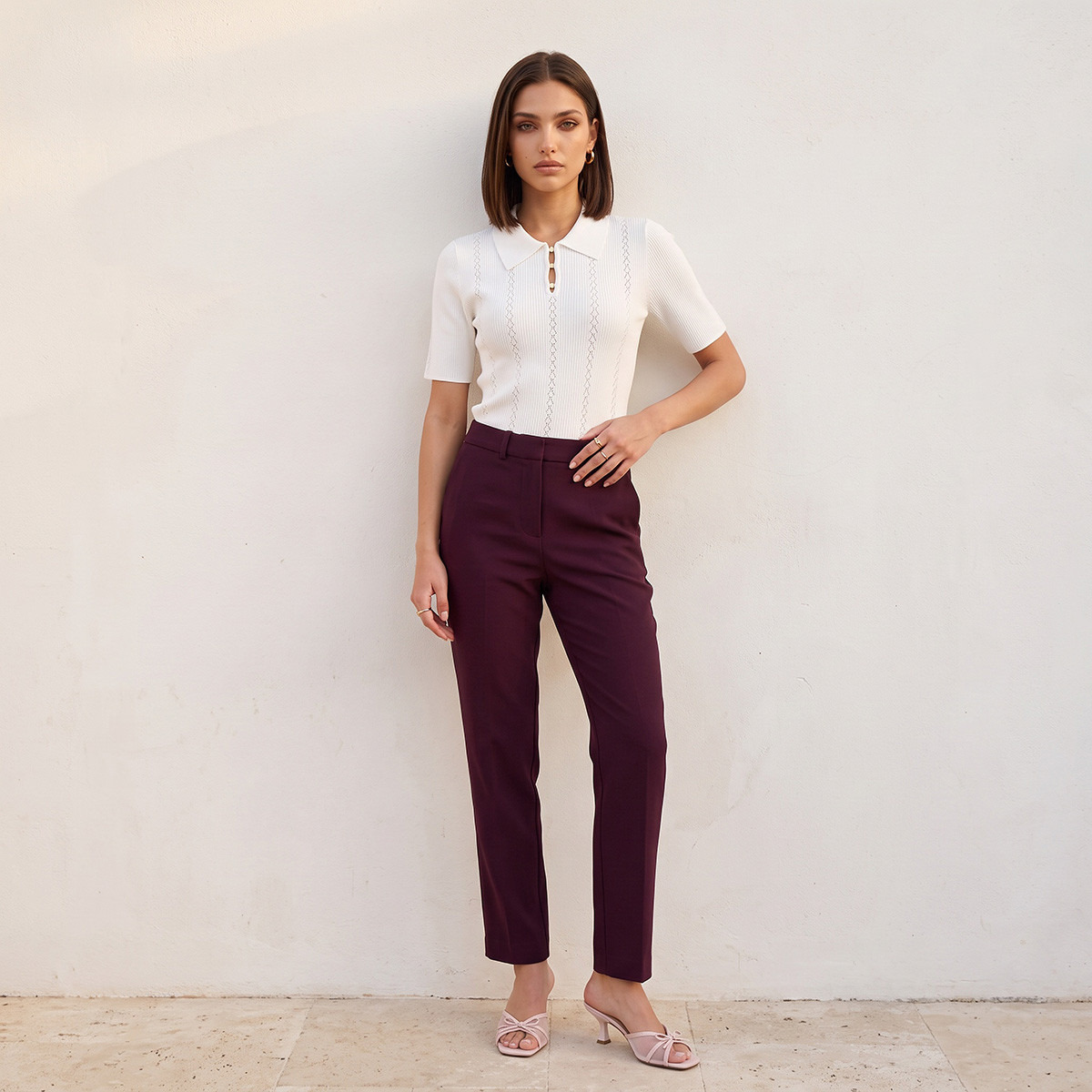 تيشيرت بولو مضلع من سمارت من سبلاش-women-clothing-tshirts-image-3