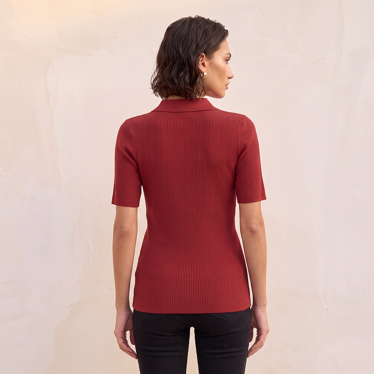 تيشيرت بولو مضلع من سمارت من سبلاش-women-clothing-tshirts-image-4