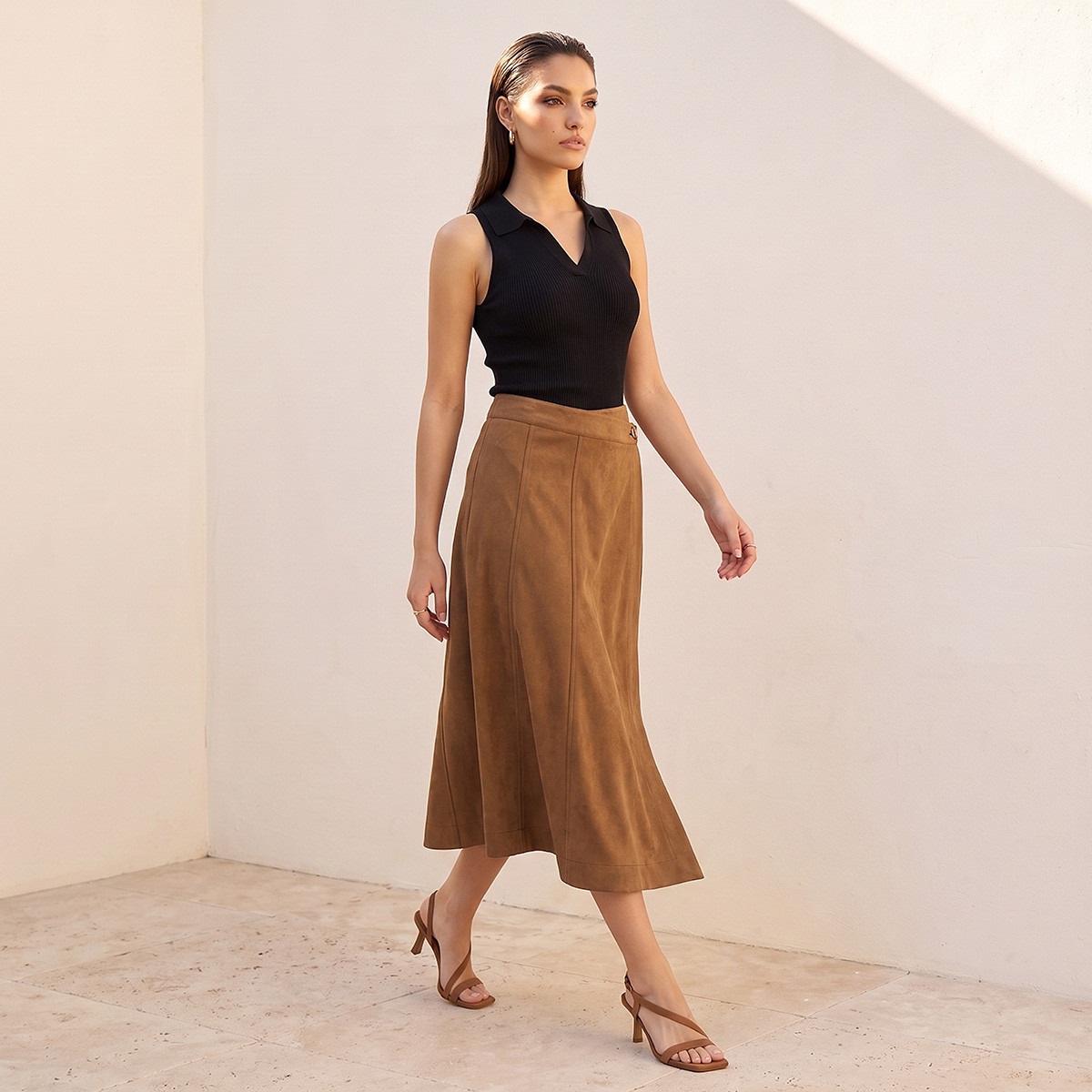 Splash Smart Wrap Skirt with Button Closure-women-clothing-skirts-image-3