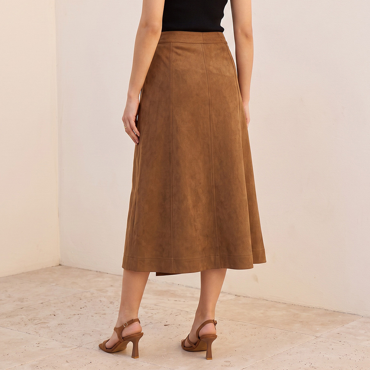 Splash Smart Wrap Skirt with Button Closure-women-clothing-skirts-image-4
