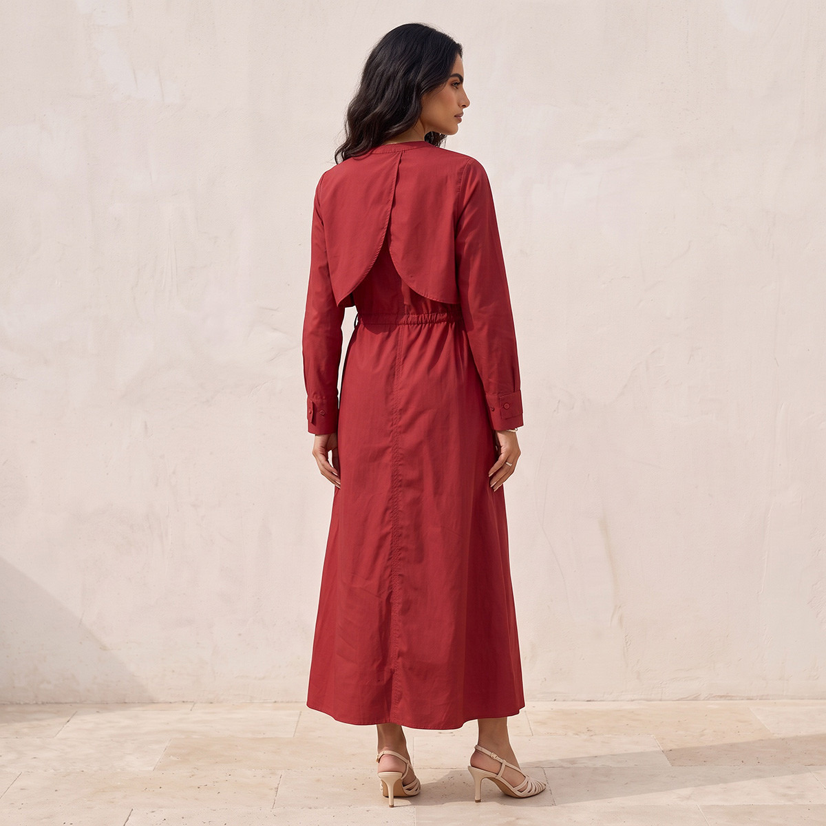 فستان قميص ماكسي بياقة ماندارين من سبلاش سمارت-women-clothing-dresses-image-3