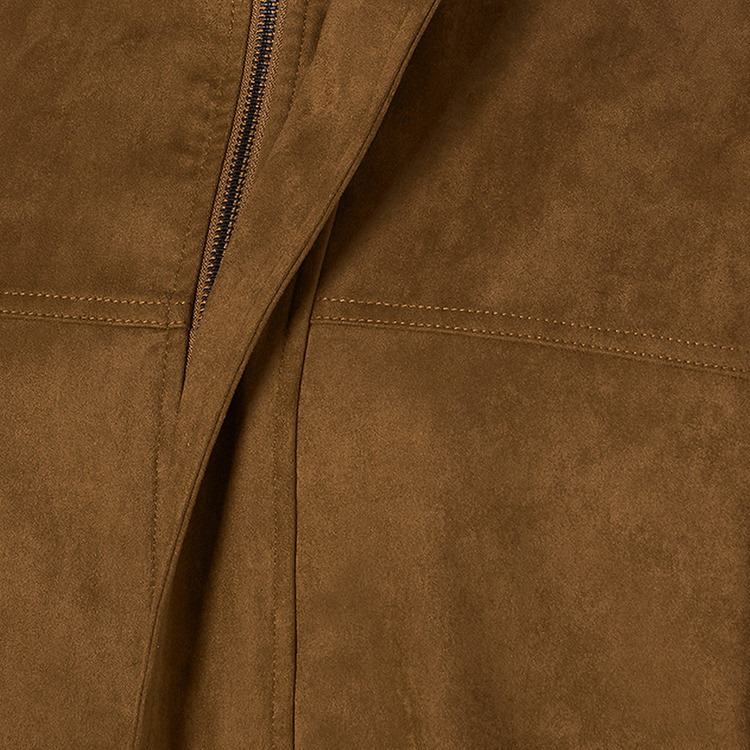 Splash Smart Suede Bomber Jacket with High Neck-women-winterwear-coatsandjackets-jackets-image-7