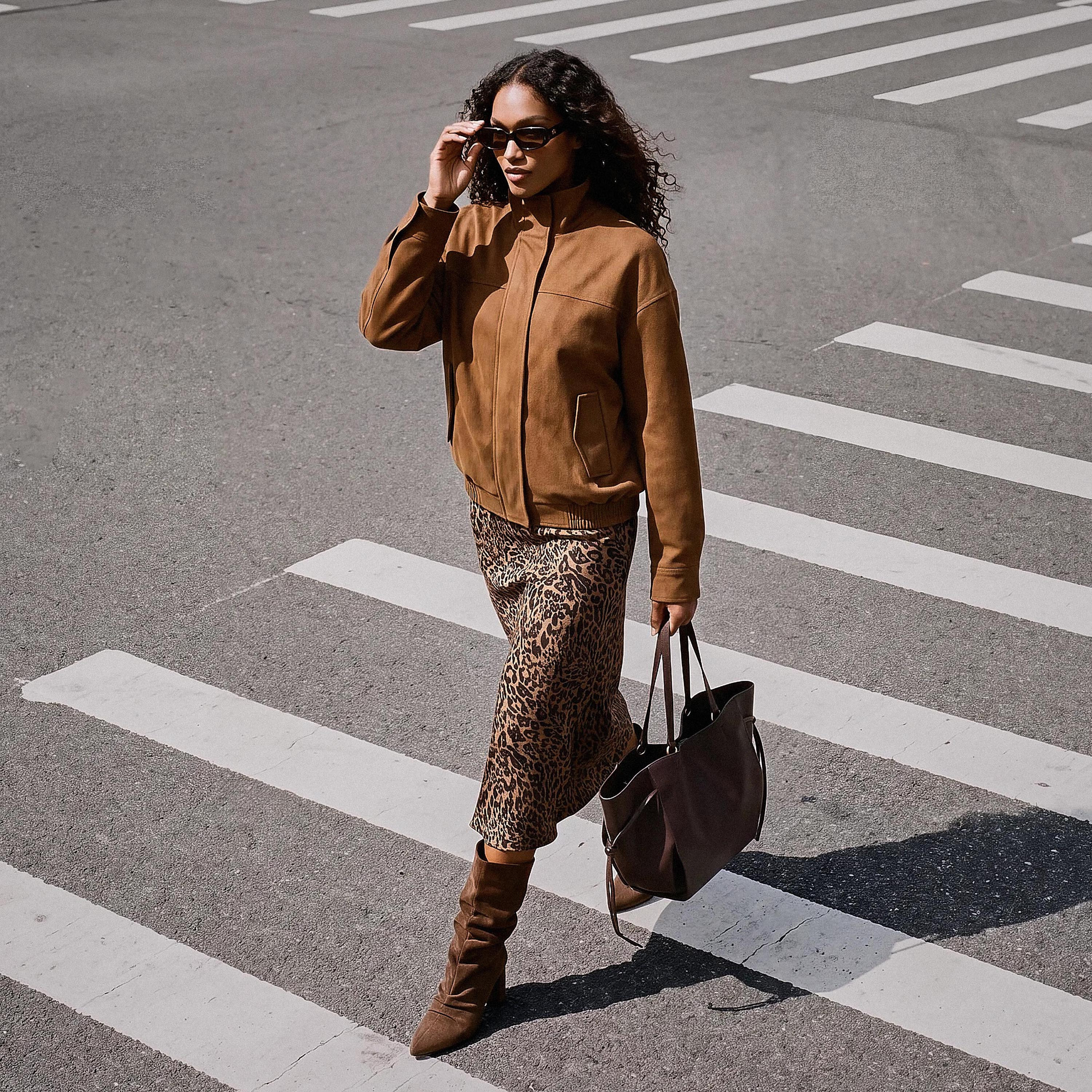 Splash Smart Suede Bomber Jacket with High Neck-women-winterwear-coatsandjackets-jackets-image-1