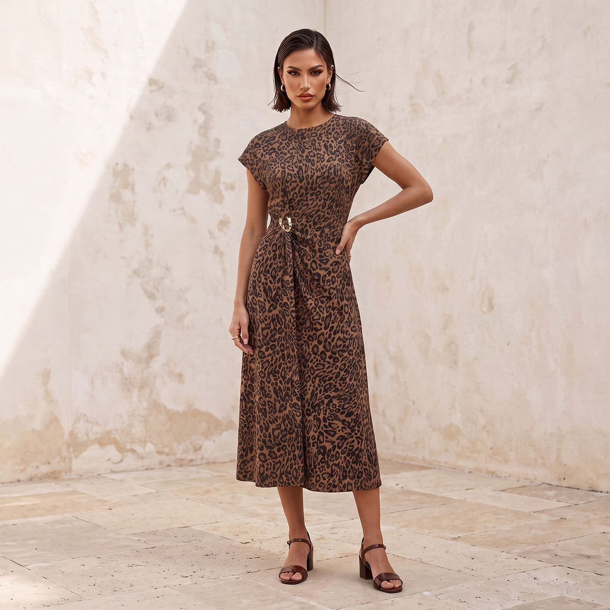 فستان بطبعات حيوانات وزينة معدنية من سبلاش سمارت-women-clothing-dresses-image-6