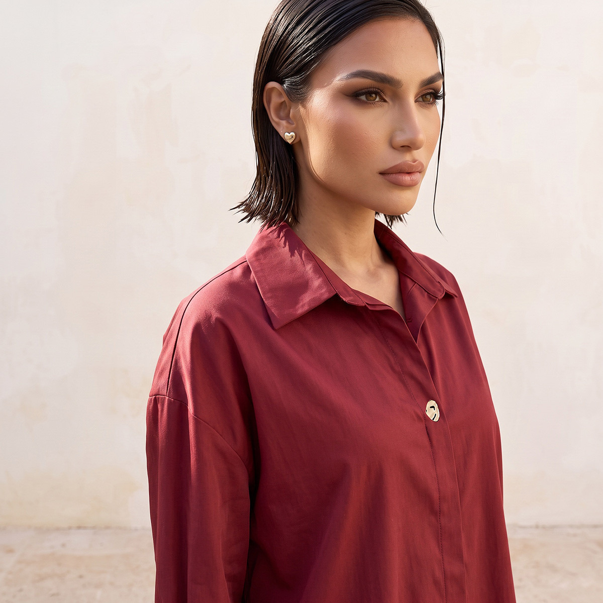 قميص بوبلين بقصة مريحة وحافة غير متساوية من سبلاش سمارت-women-clothing-shirtsandblouses-shirts-image-5