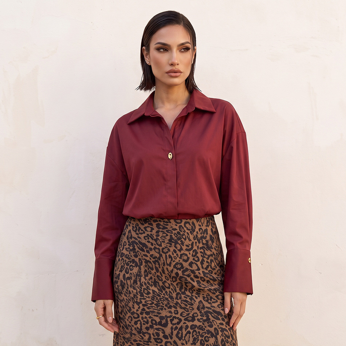 قميص بوبلين بقصة مريحة وحافة غير متساوية من سبلاش سمارت-women-clothing-shirtsandblouses-shirts-image-6